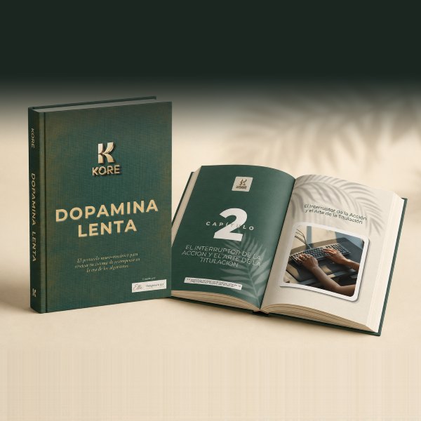 Dopamina Lenta — el eBook KORE, cerrado y abierto