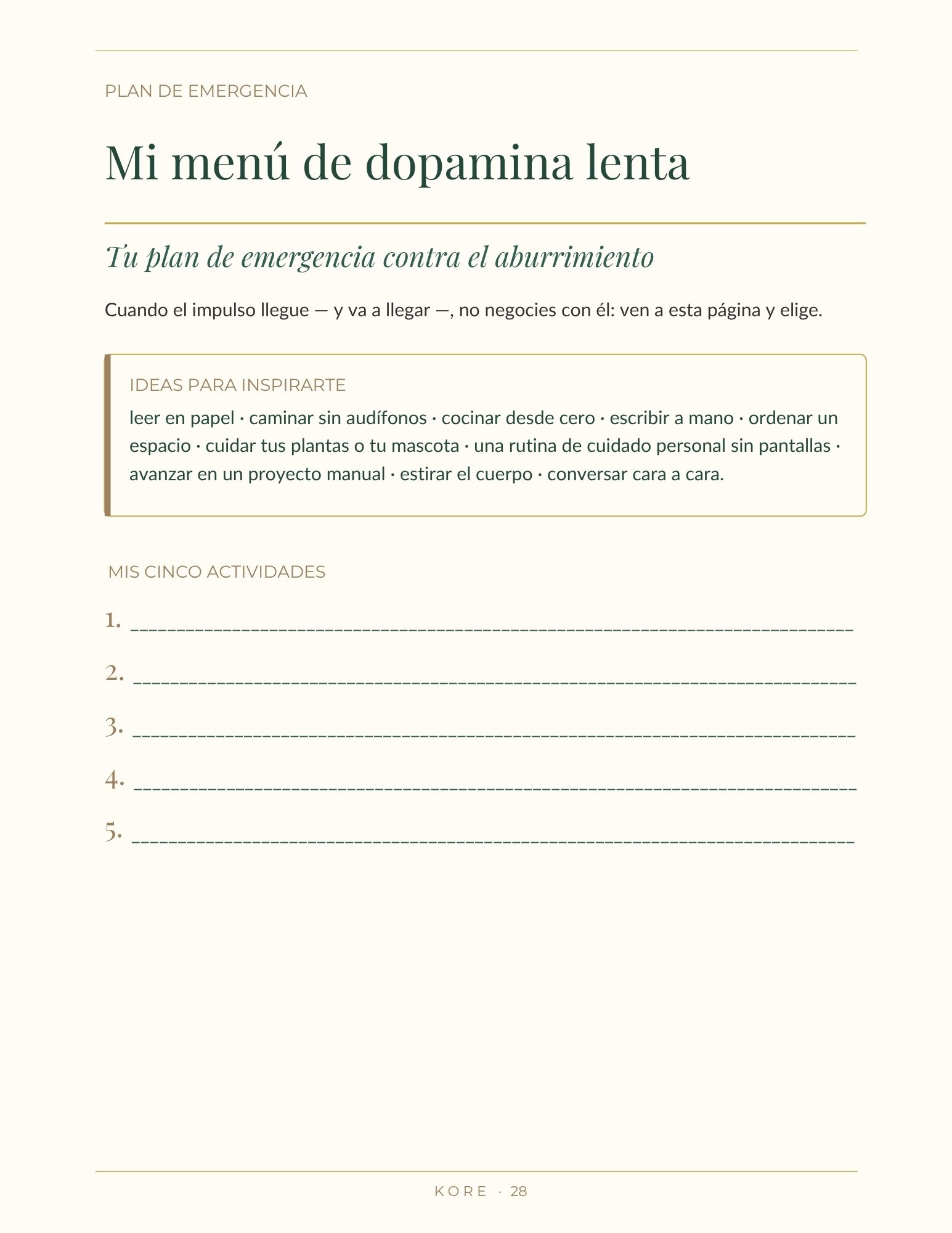 Dopamina Lenta — el libro de KORE